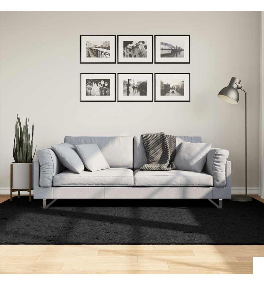 Tapis OVIEDO à poils courts noir 160x230 cm