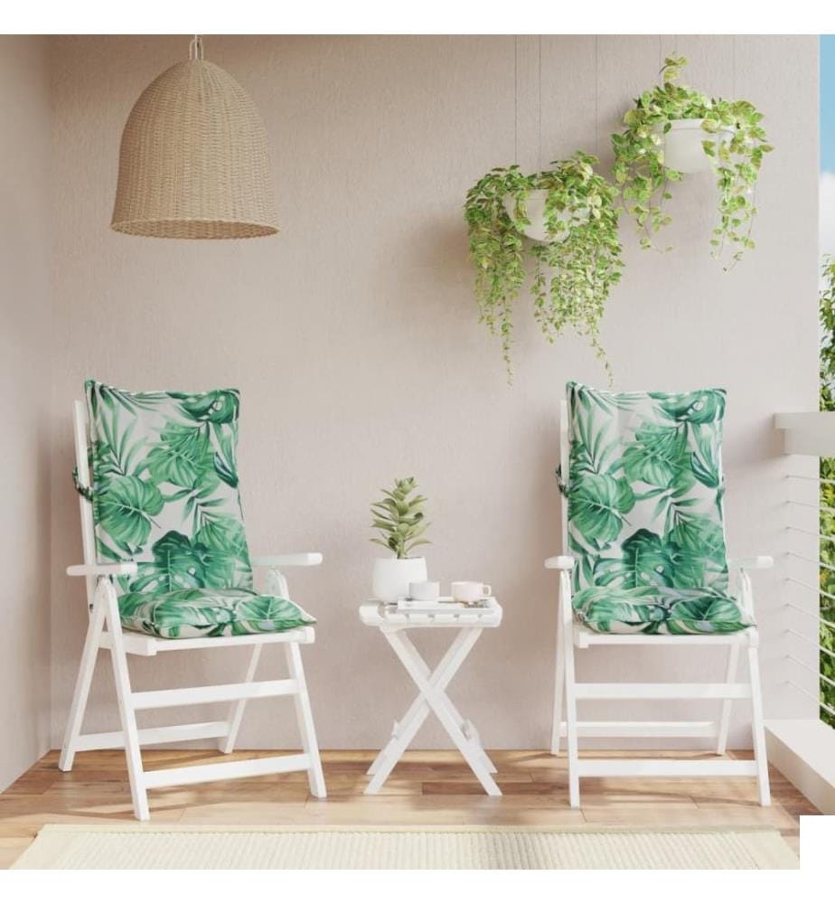 Coussins de chaise à dossier haut lot de 2 modèle de feuille