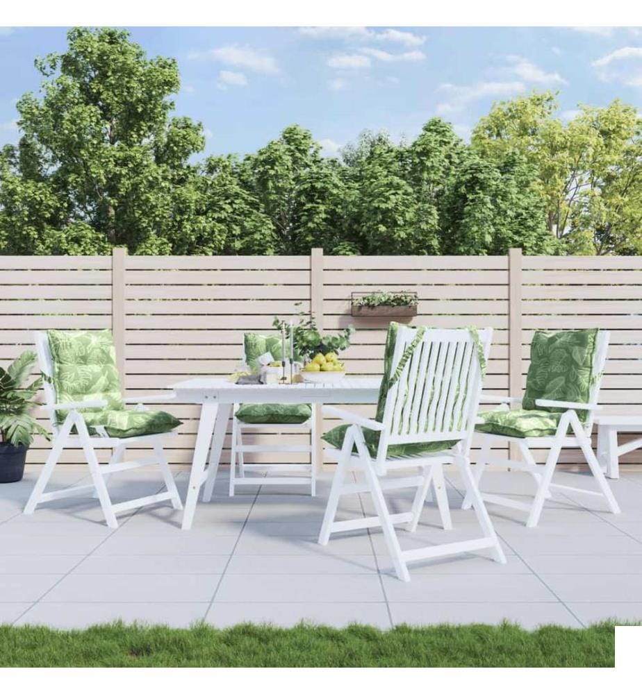 Coussins de chaise à dossier bas lot de 4 modèle de feuille