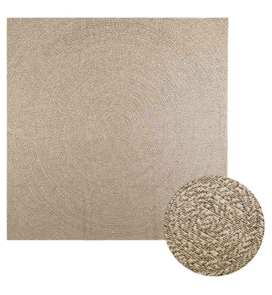Tapis ZIZUR beige 240x240 cm aspect de jute intérieur extérieur