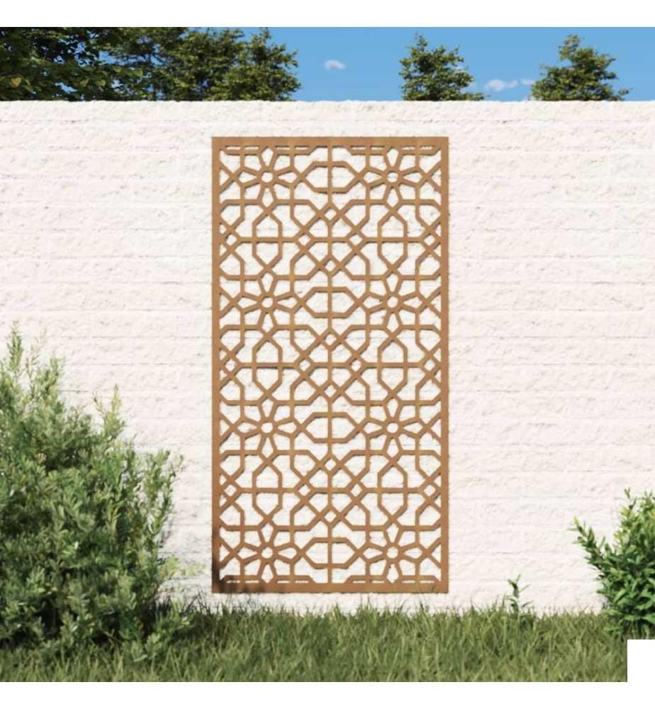 Décoration murale jardin 105x55cm acier corten design mauresque