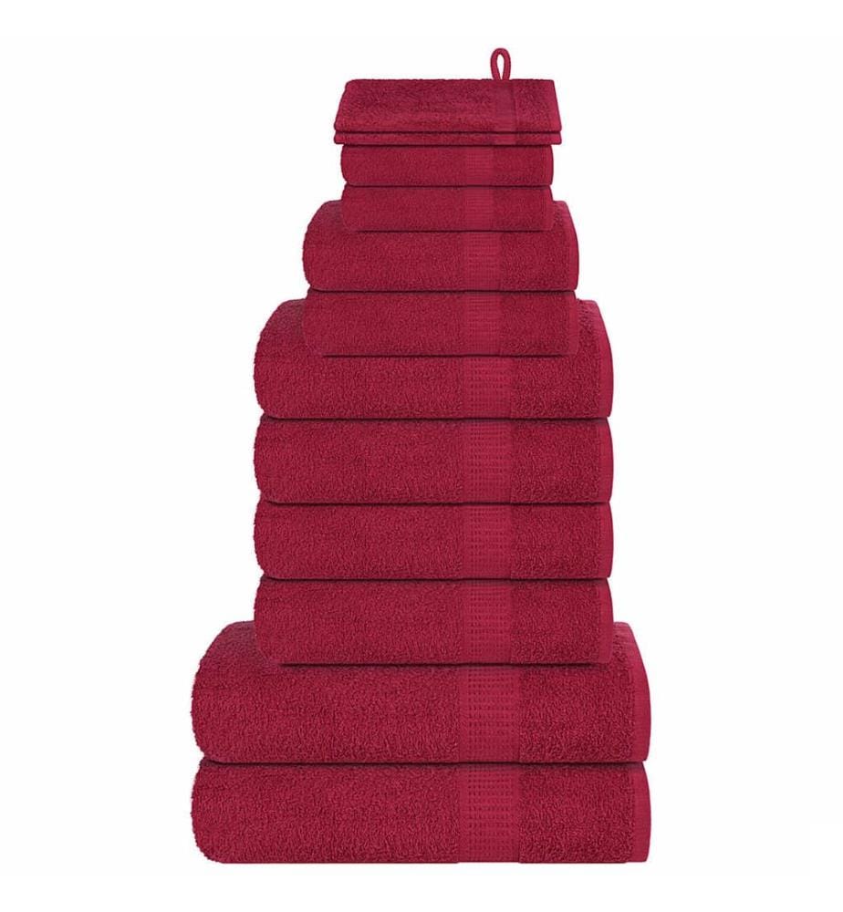 Ensemble de serviettes FROGN 12 pcs bordeaux 360 g/m²