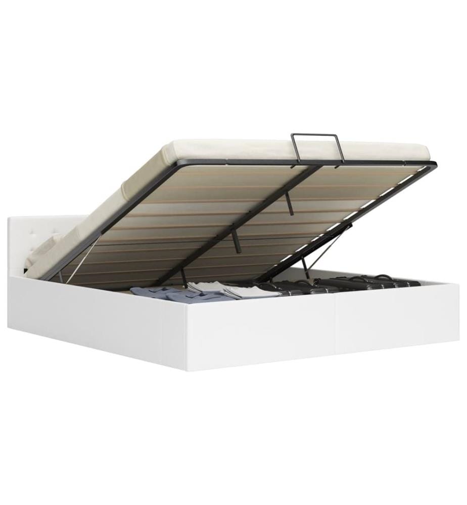 Cadre de lit avec rangement hydraulique Similicuir 160x200 cm