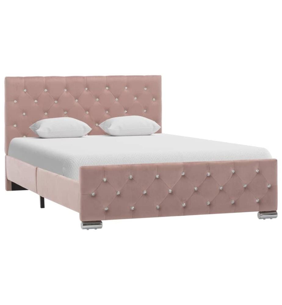 Cadre de lit sans matelas Rose Velours 120x200 cm