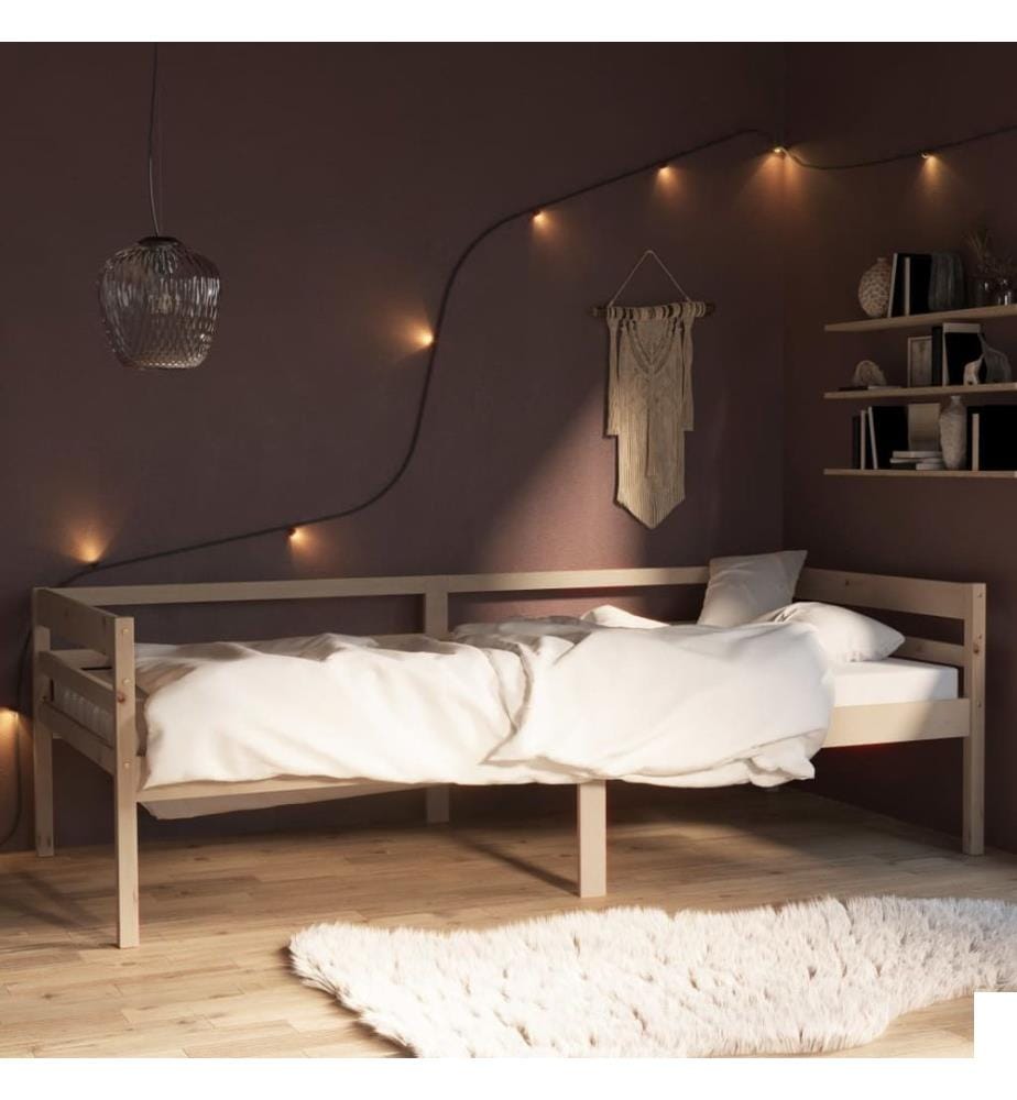 Cadre de lit sans matelas bois de pin massif 90x200 cm