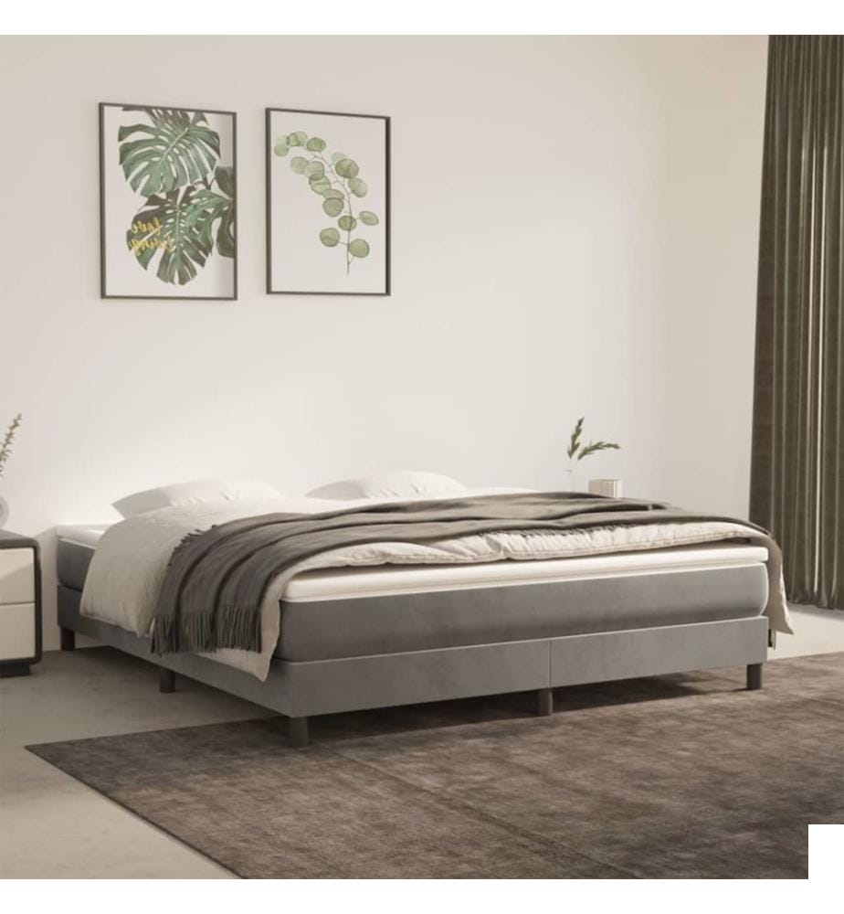 Matelas de lit à ressorts ensachés fermeté moyenne Gris clair 160x200x20 cm