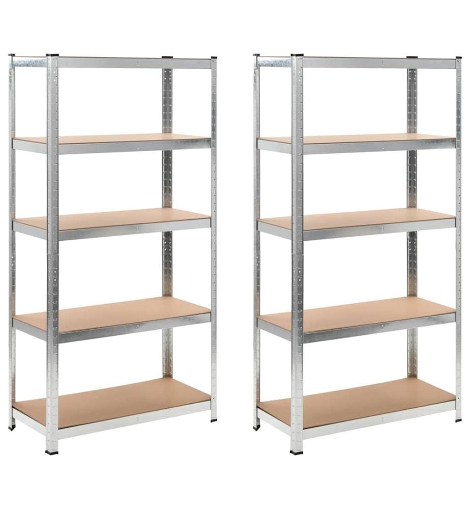 Étagère de rangement 2 pcs Argenté