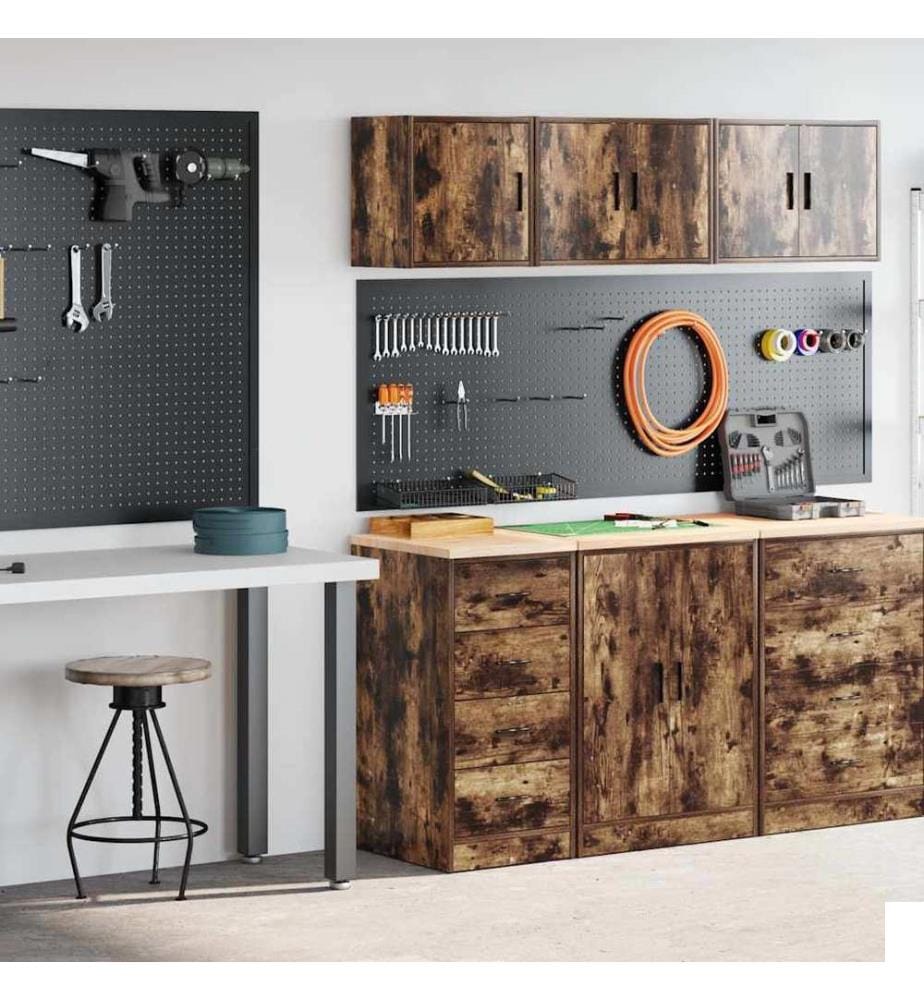 Armoires de garage 2 pcs chêne fumé bois d'ingénierie