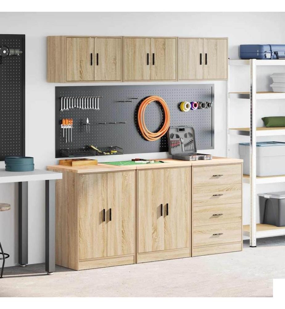 Armoires de garage 6 pcs chêne sonoma bois d'ingénierie
