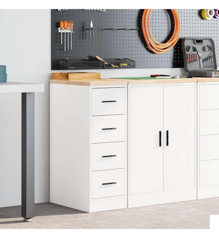 Armoire de rangement de garage blanc 30x51x85 cm bois de pin