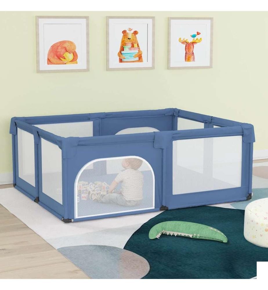 Parc pour bébé avec 2 portes Bleu clair Tissu Oxford