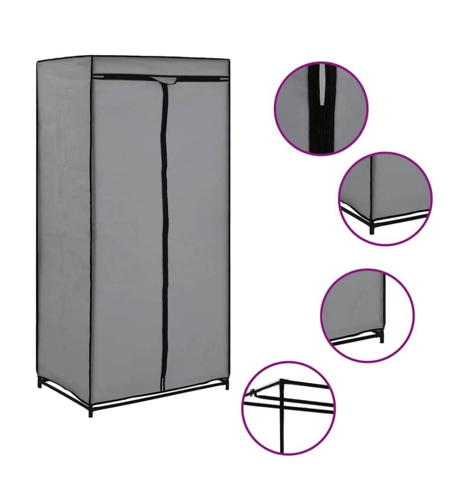Garde-robe Gris 75x50x160 cm