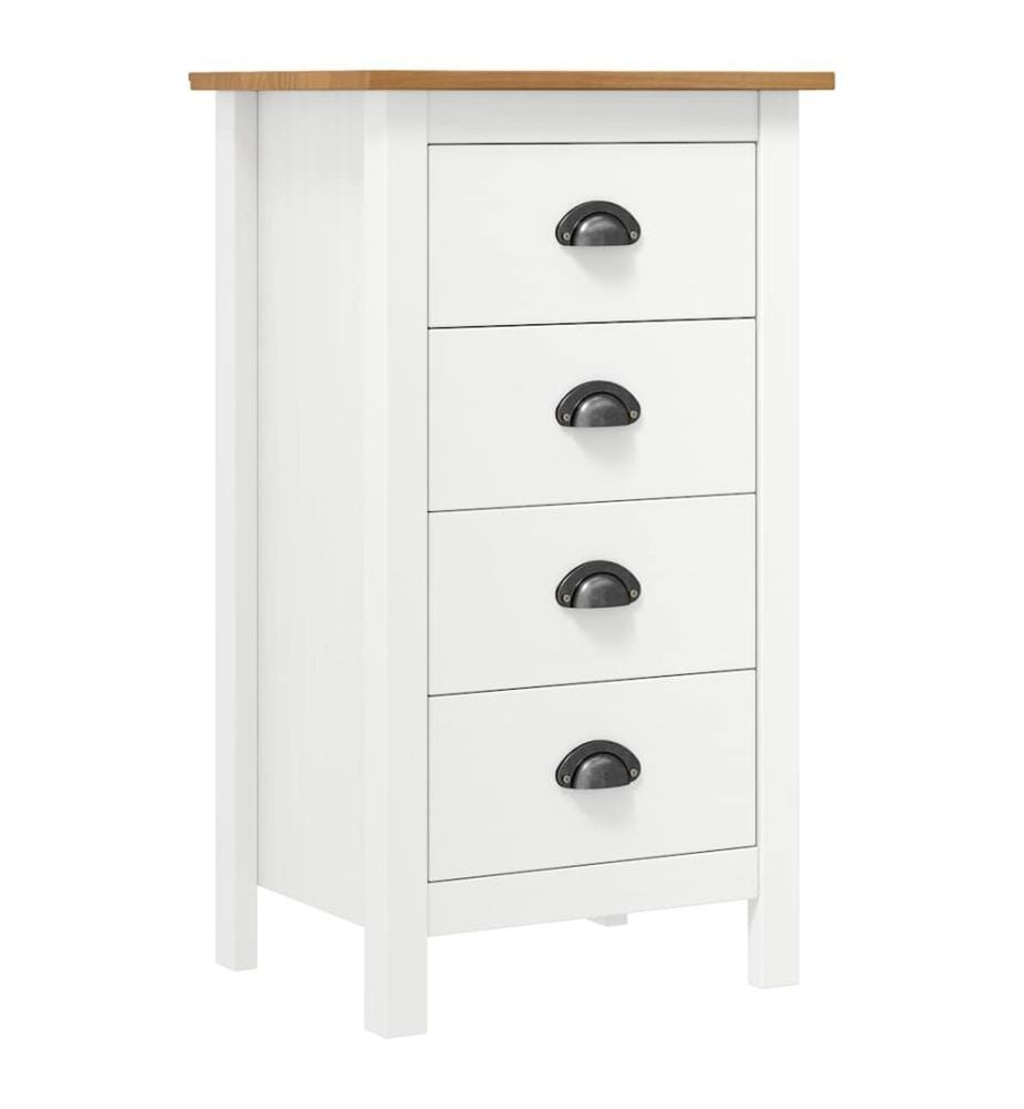 Buffet Hill Blanc 46x35x80 cm Bois de pin solide