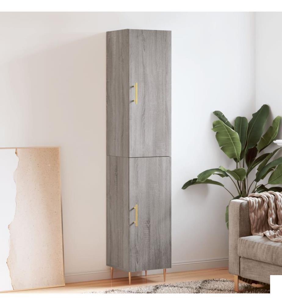 Buffet haut Sonoma gris 34,5x34x180 cm Bois d'ingénierie