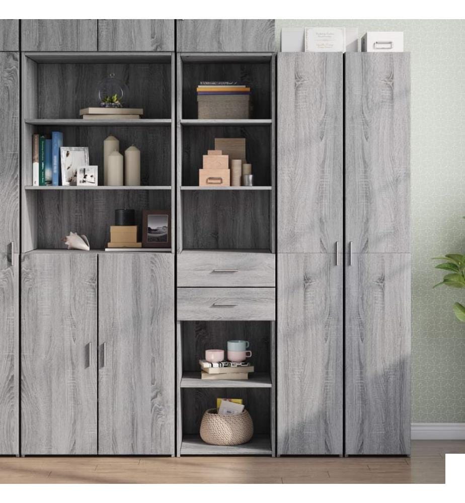 Buffet haut sonoma gris 45x42,5x185 cm bois d'ingénierie