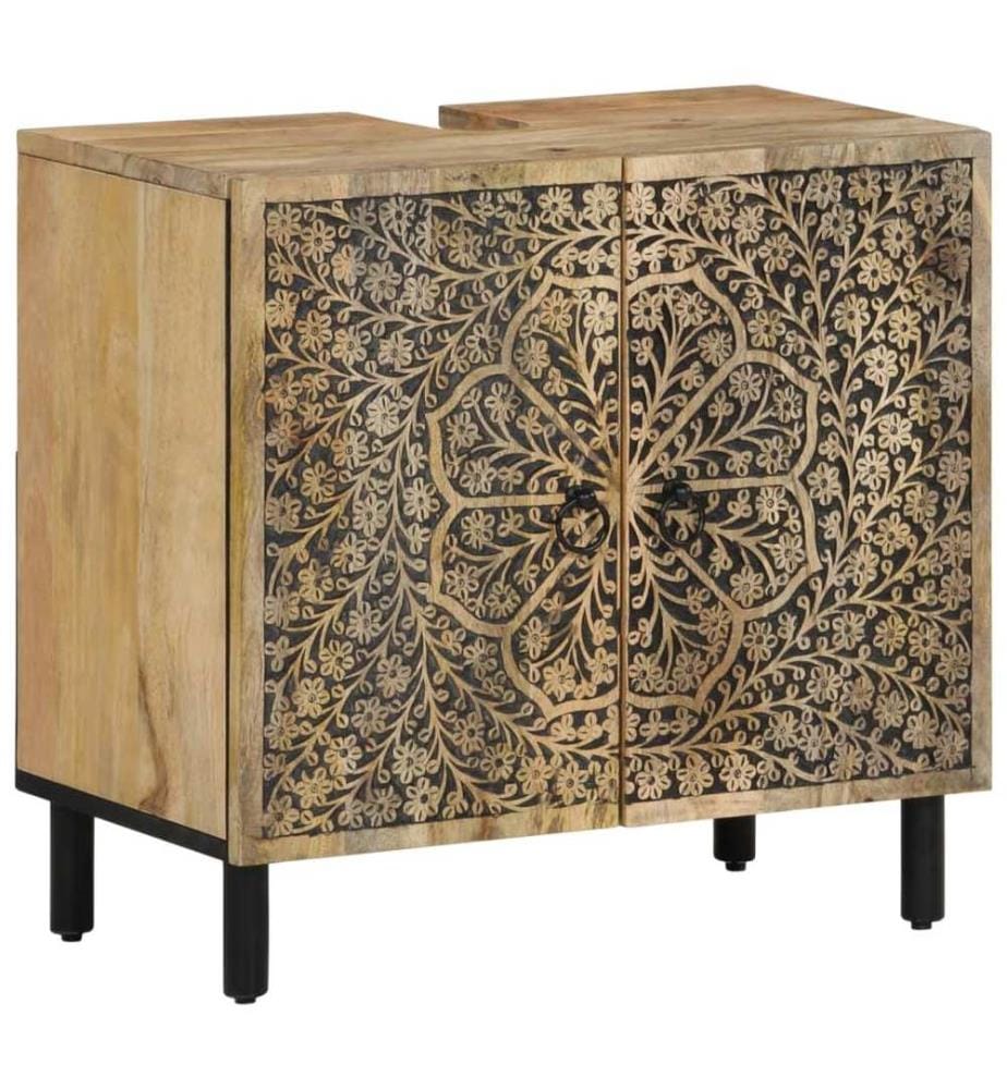 Armoire lavabo de salle de bain bois massif de manguier