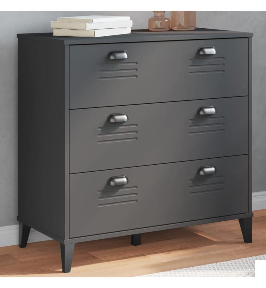 Commode VIKEN gris anthracite bois d'ingénierie