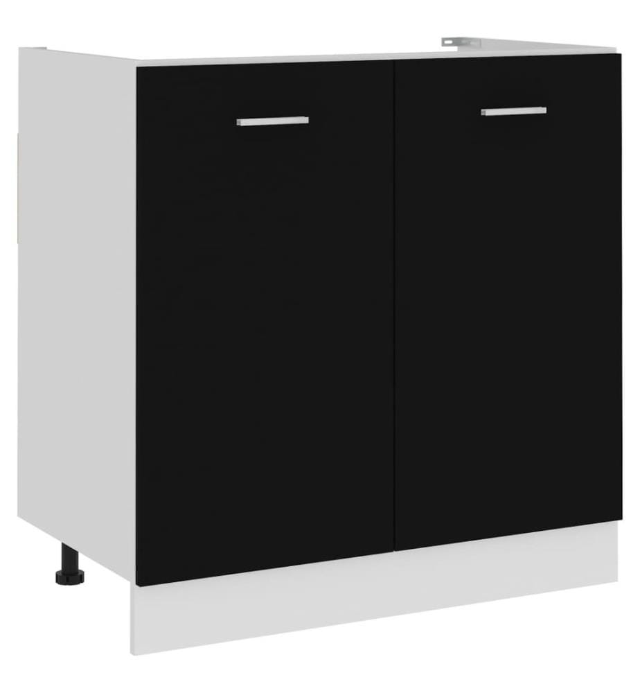Meuble sous-évier "Lyon" Noir 80 x 46 x 81,5 cm Bois d'ingénierie