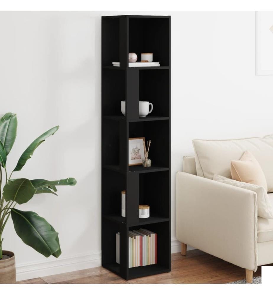 Armoire d'angle Noir 33x33x164,5 cm Bois d'ingénierie