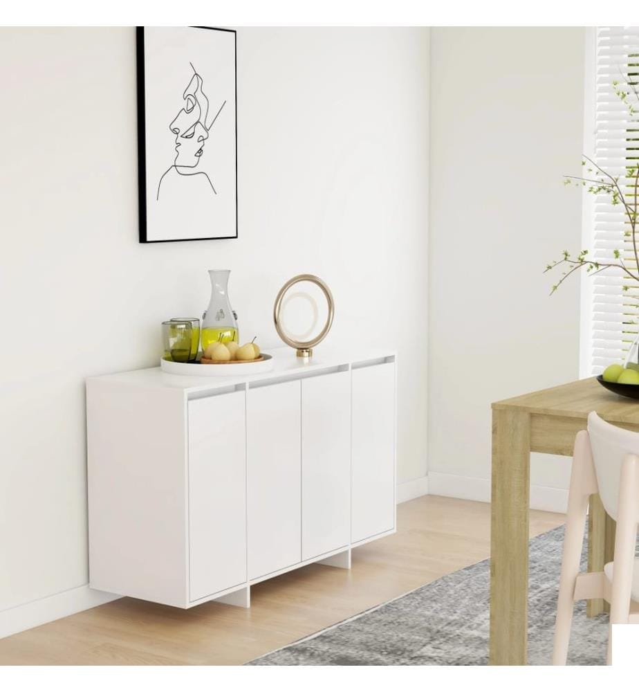 Buffet blanc 120x41x75 cm bois d'ingénierie