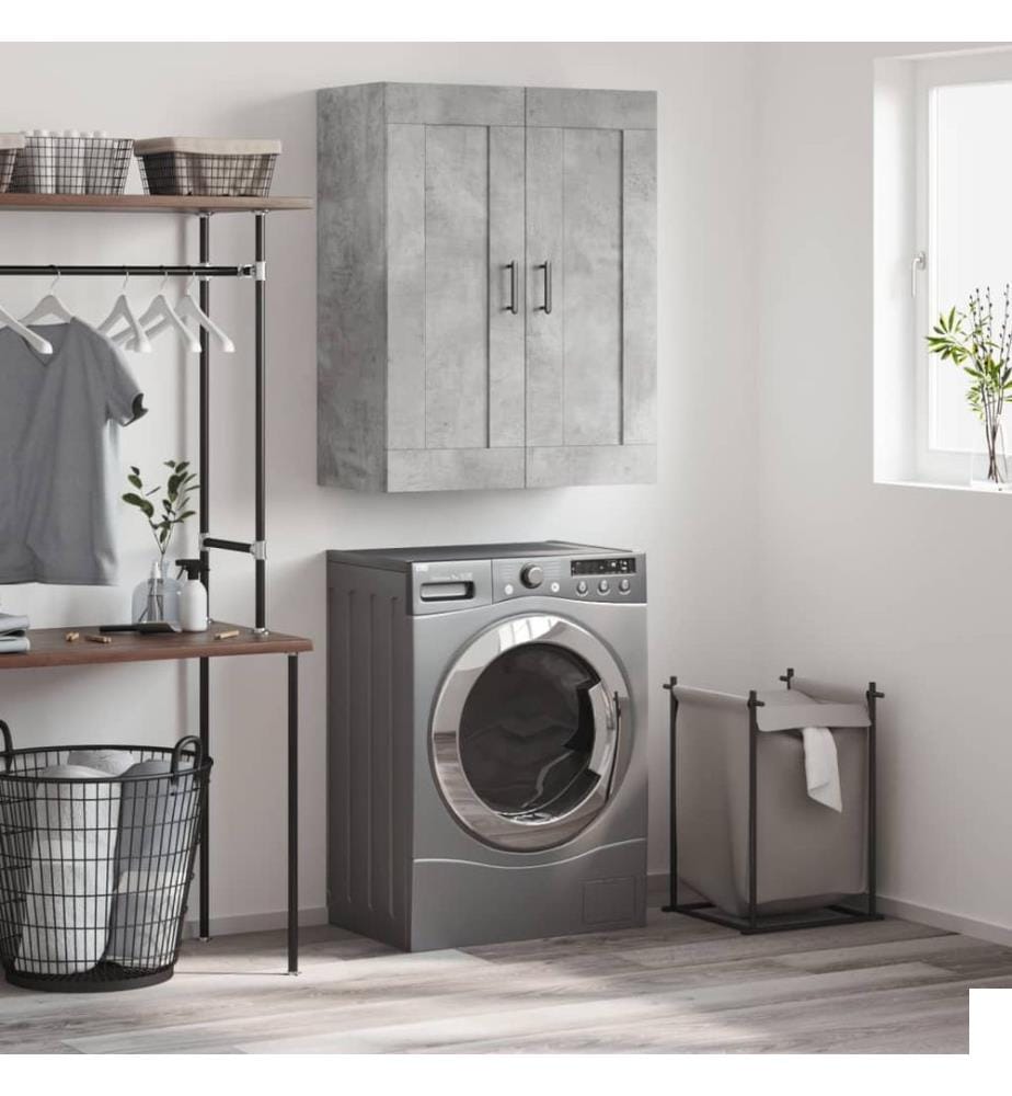 Armoire murale gris béton 69,5x34x90 cm bois d'ingénierie