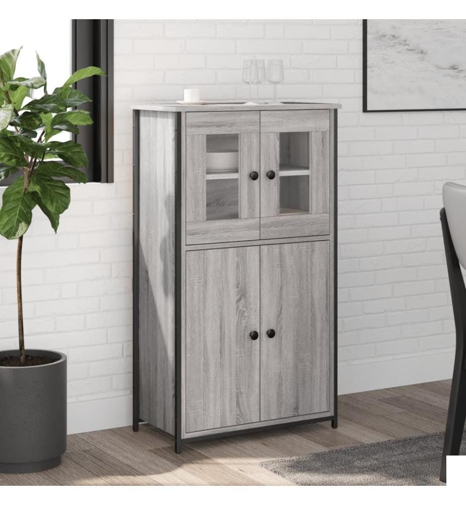 Buffet haut sonoma gris 62x32x106,5 cm bois d'ingénierie