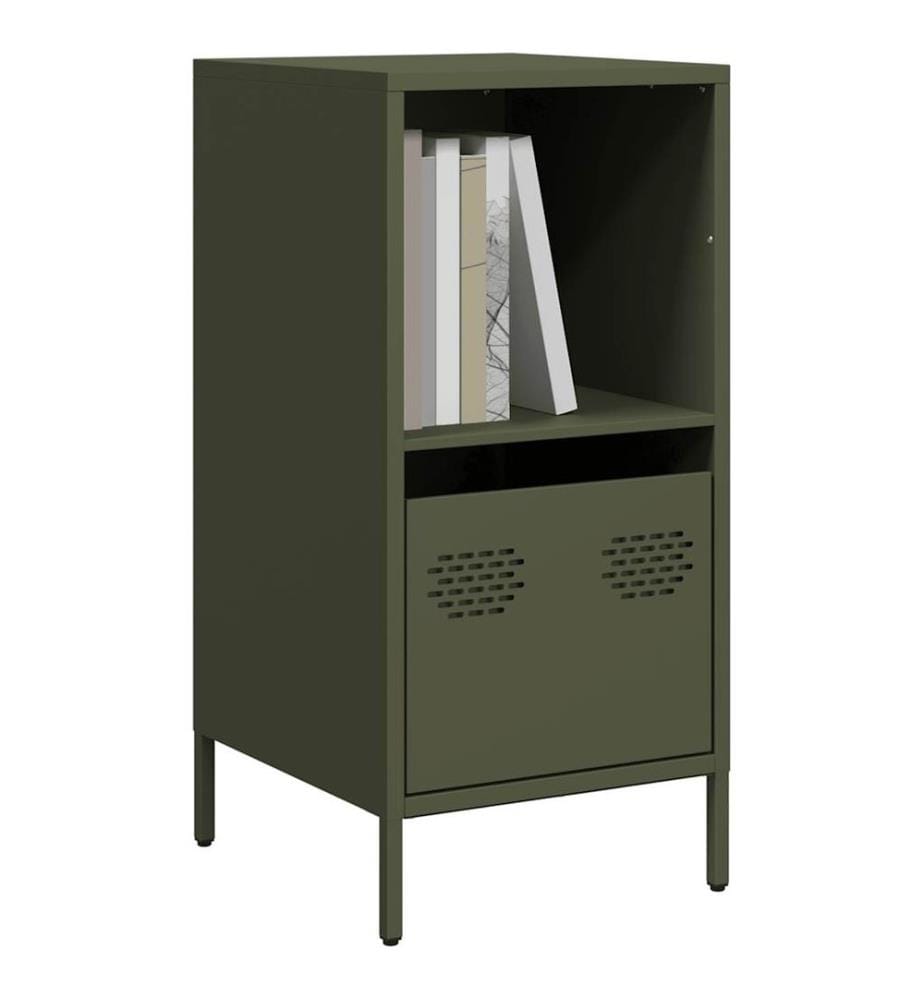 Buffet vert olive 35x39x73,5 cm acier laminé à froid