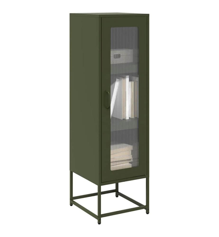 Buffet haut vert olive 36x39x123 cm acier laminé à froid