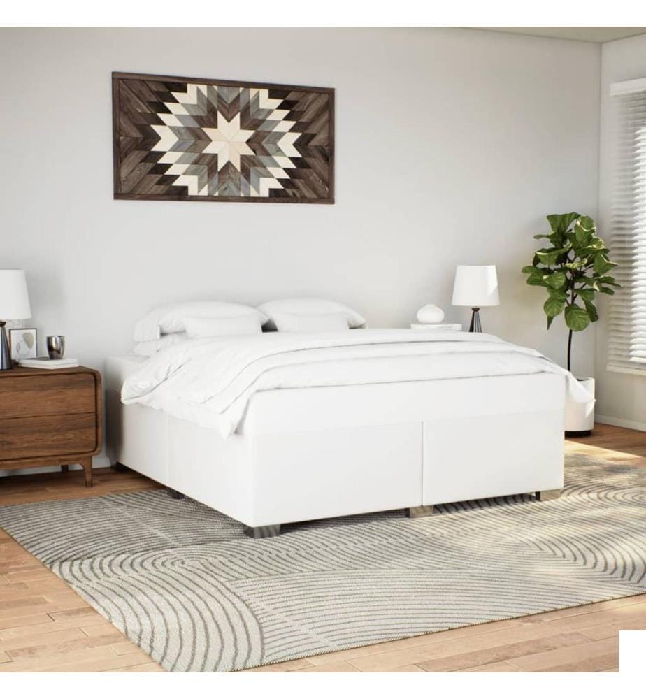 Cadre de lit sans matelas blanc 180x200 cm similicuir