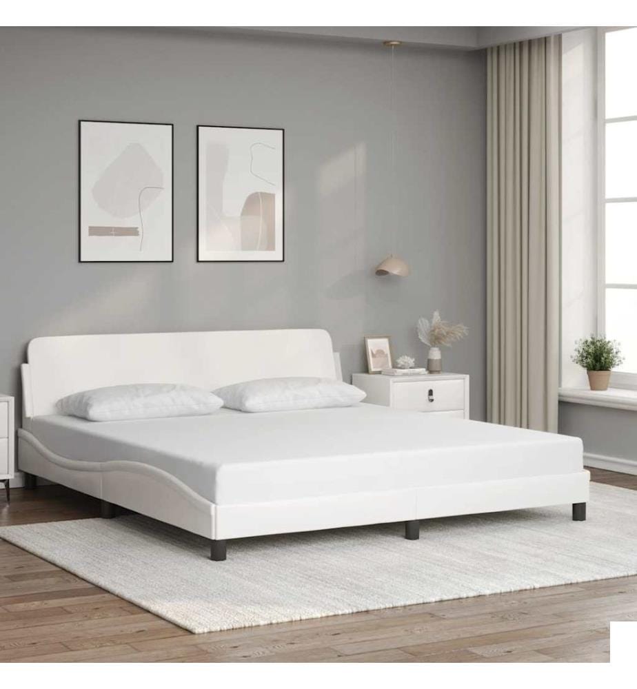 Cadre de lit Dover blanc 180x200 cm similicuir