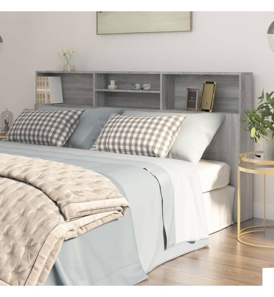 Armoire de tête de lit Sonoma gris 200x19x103,5 cm