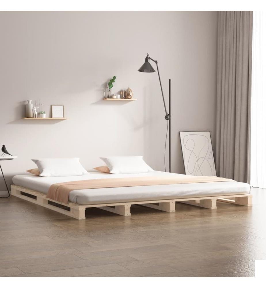 Lit de palette 160x200 cm bois de pin massif