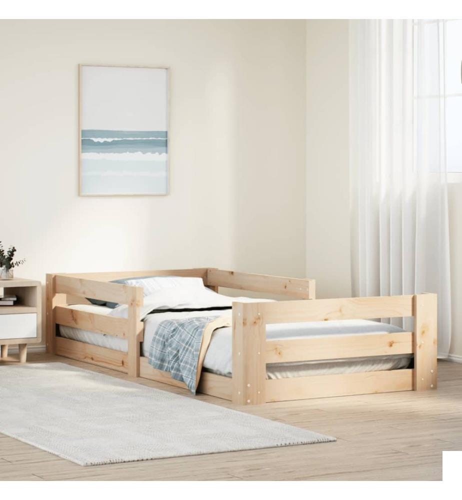 Cadre de lit sans matelas 80x200 cm bois massif de pin