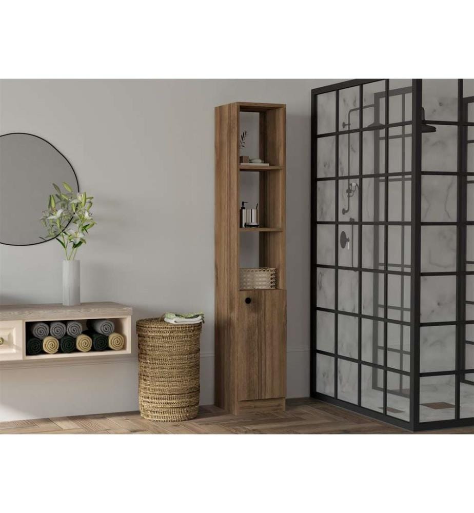 Armoire de toilette, noyer, panneau de particules mélaminé
