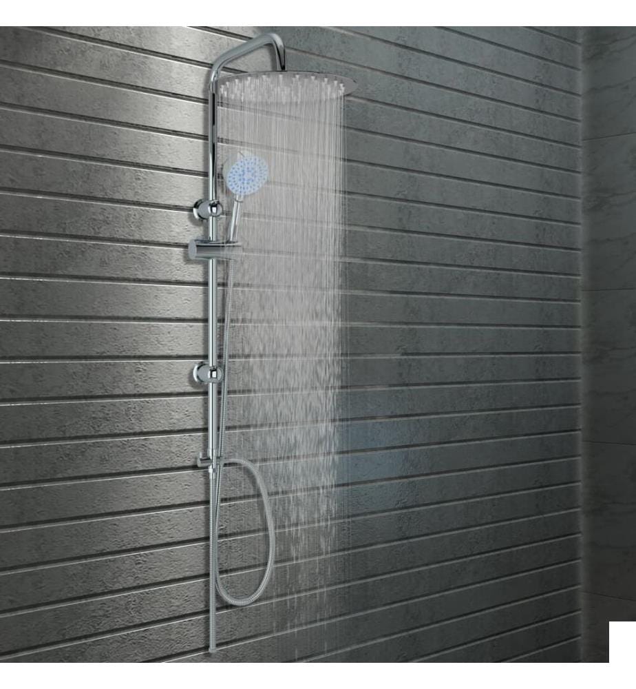 Ensemble de douche à deux têtes avec douchette Acier inoxydable