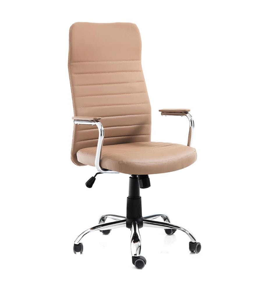 TOMASUCCI - Fauteuil de Bureau Wichita - Brun Clair et Argenté