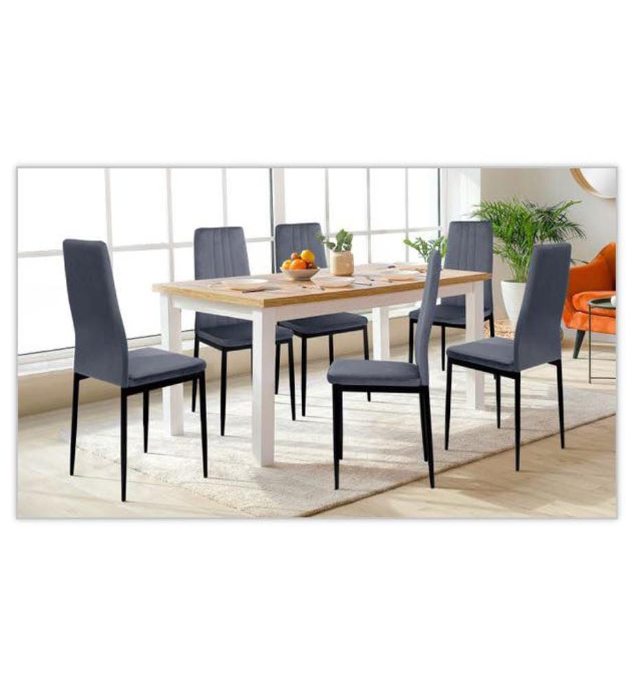 Lot de 6 Chaises Jade - Gris Clair
