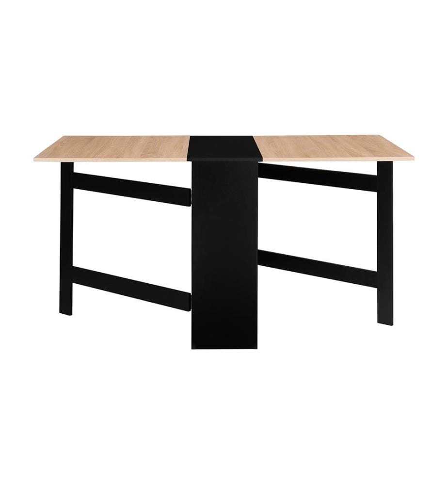Table de repas console pliable Edi - 80x150/35,5x75cm - Brun et Noir