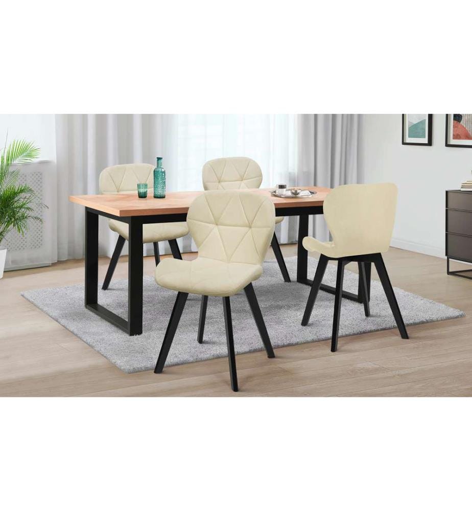 Lot de 4 Chaises Daisy 50 x 47.5 x 79 cm - Crème