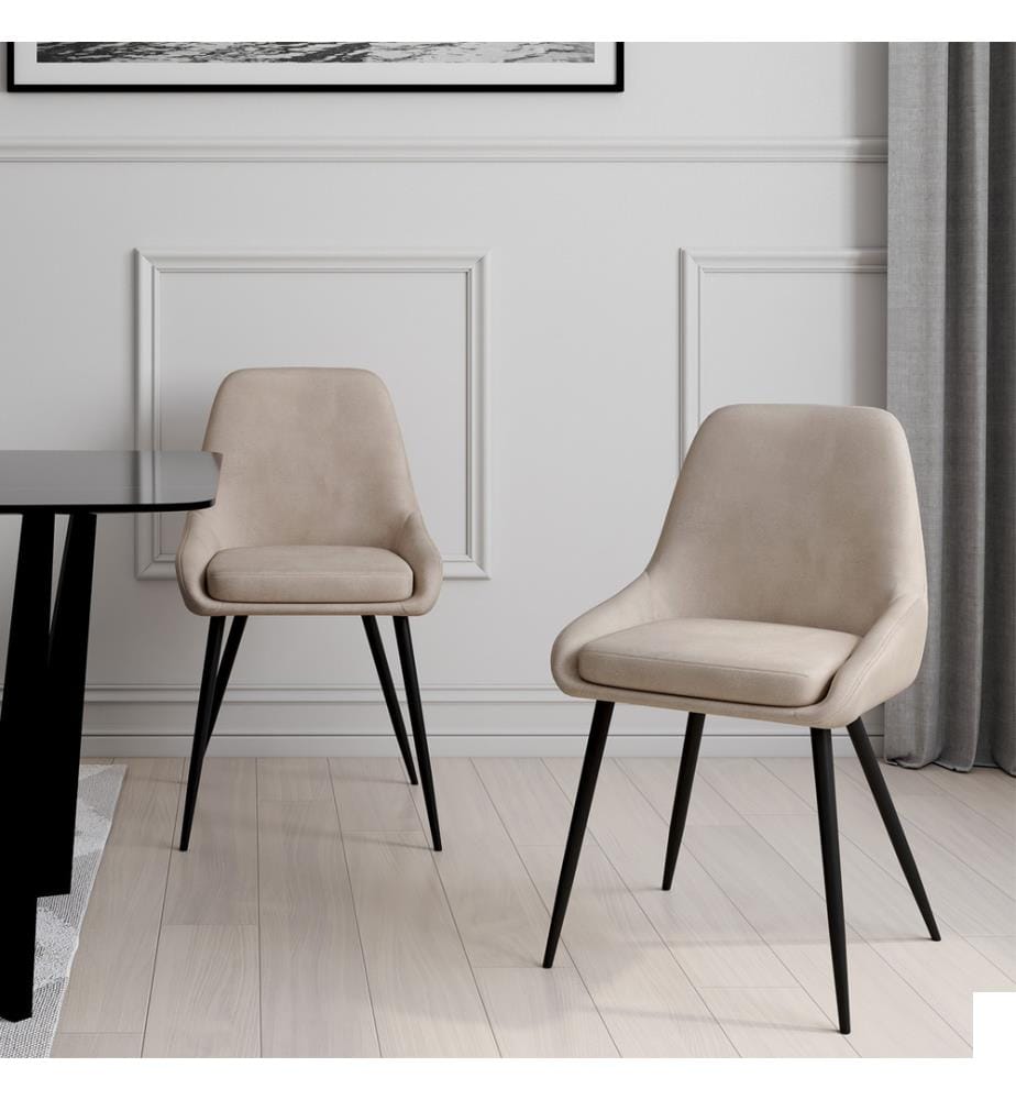 Lot de 2 Chaises Olivia assise - Taupe