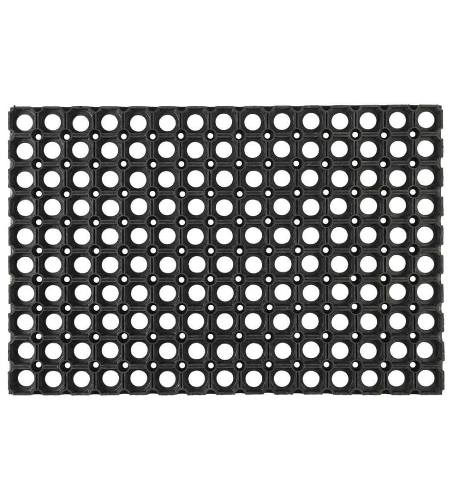 Paillasson Caillebotis Caoutchouc 40X60 cm - Noir