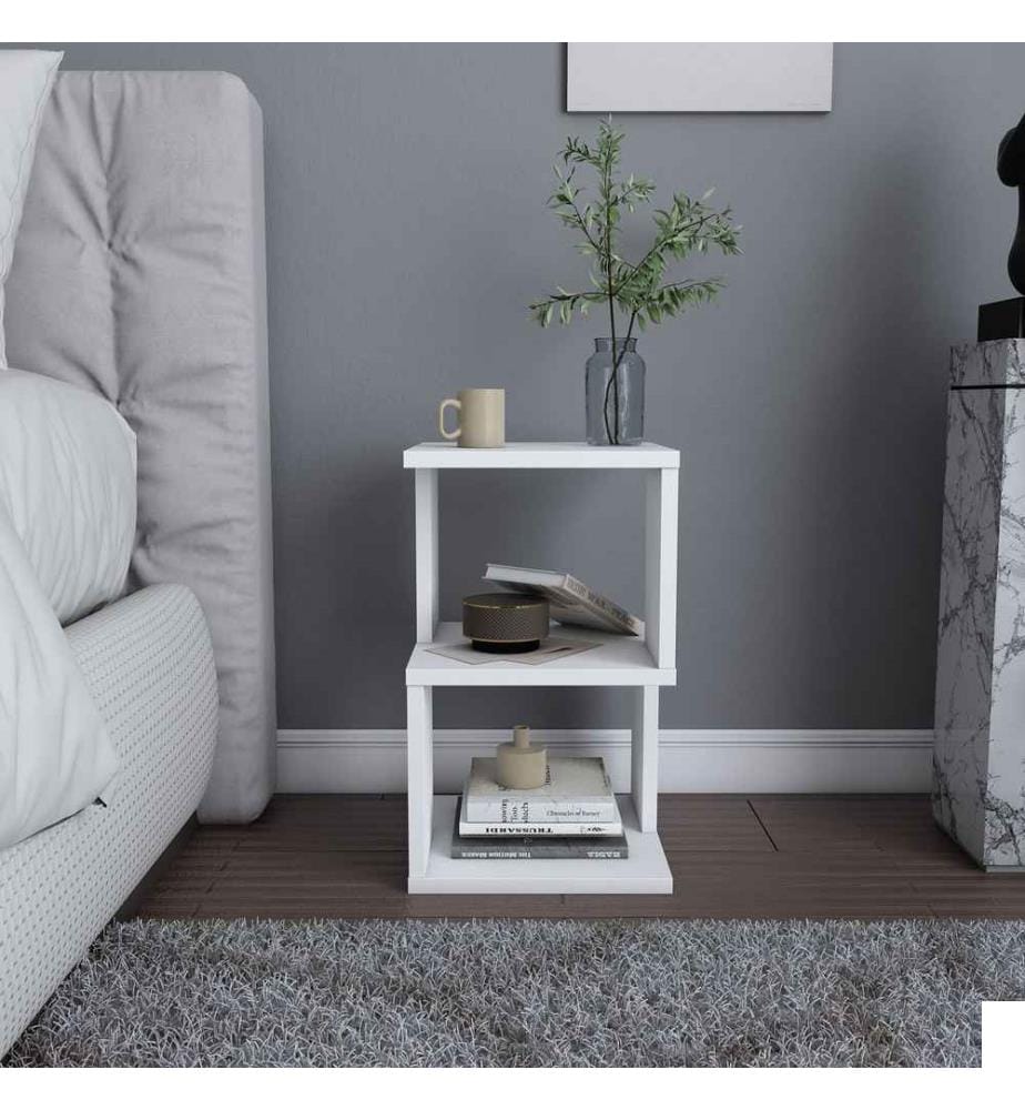 Nightstand, White, Melamine Coated Particle Board