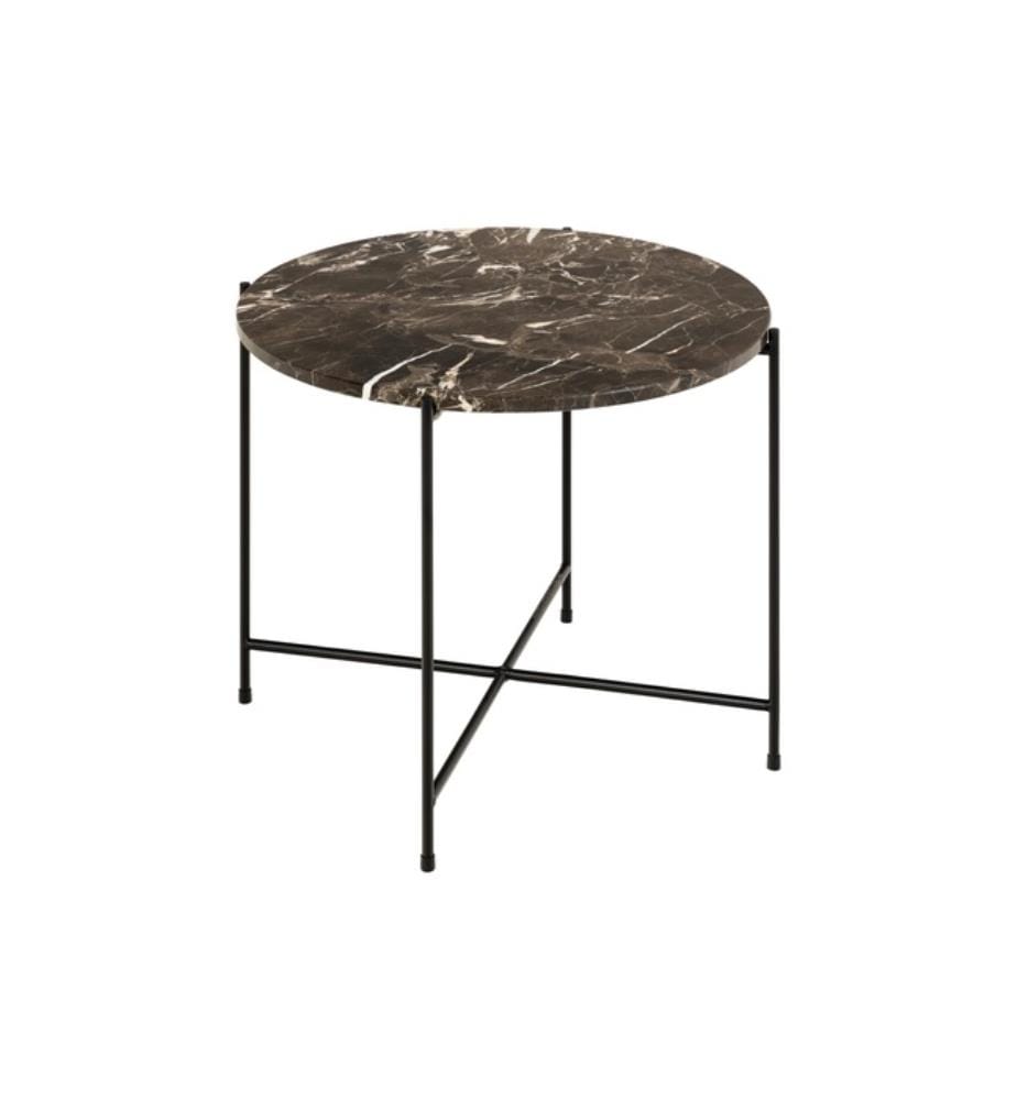 Table dappoint ronde Avila  Marbre brun Emperador