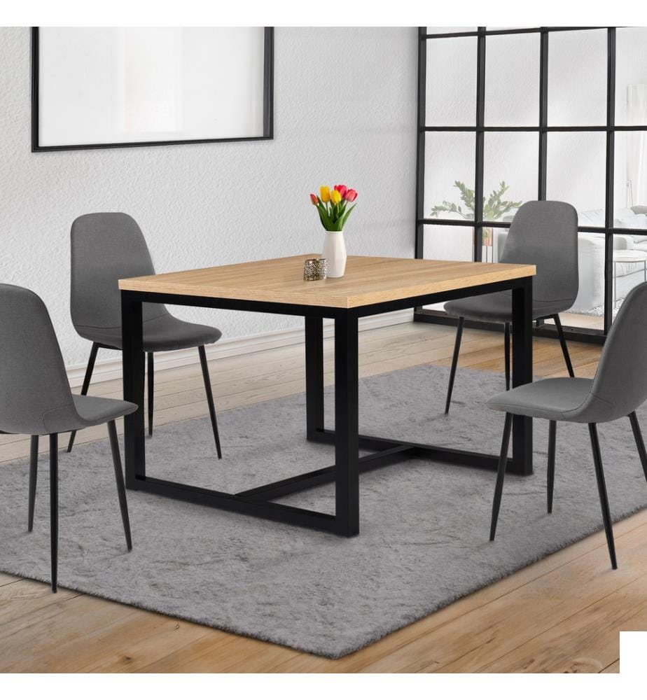 Table de Repas Extensible Memphis 160 x 78 x 78 cm - Brun & Noir
