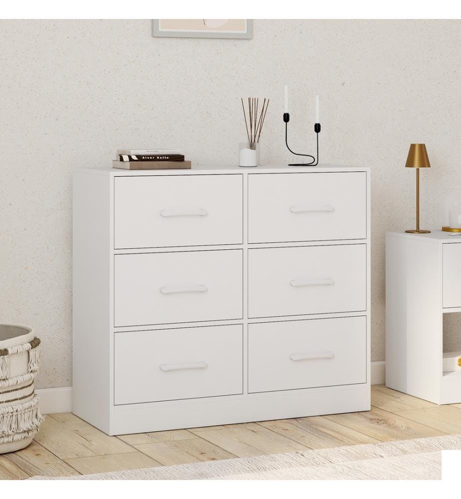 Commode Uma 6 tiroirs - Blanc