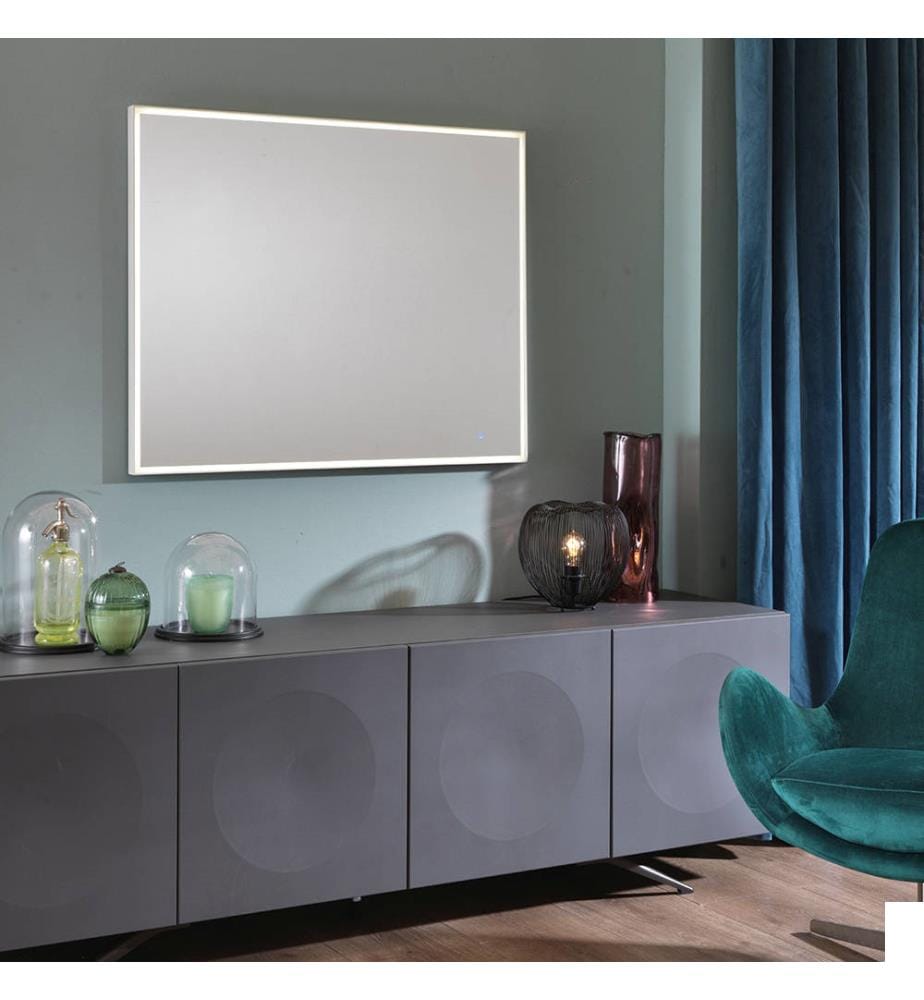 Lumen Miroir Mural avec Lumière Led 100 x 80 cm - Blanc