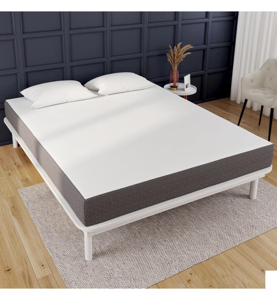 Matelas mémoire de forme épaisseur 20cm blanc et gris 160x200cm