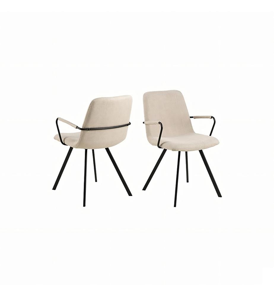 Lot de 2 Chaises de Salle à Manger Selina 85 x 55,5 x 50,5 cm - Beige