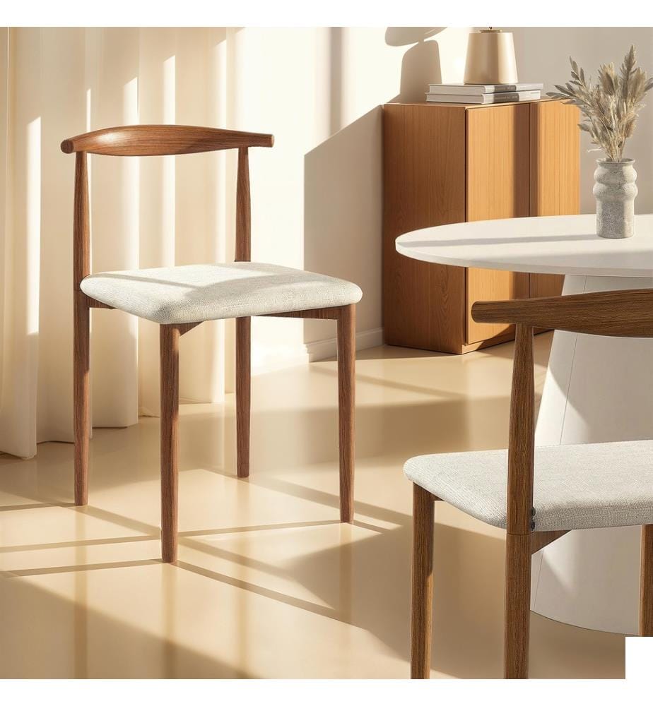 Lot de 6 Chaises Adam - Beige et Brun foncé