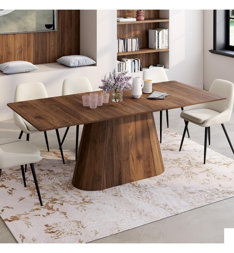 Table à manger extensible Rosita 160-200cm - Brun foncé